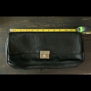 DKNY leather clutch with removable gold strap